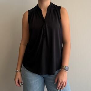 Ulla Johnson Black Sleeveless Silk Blouse